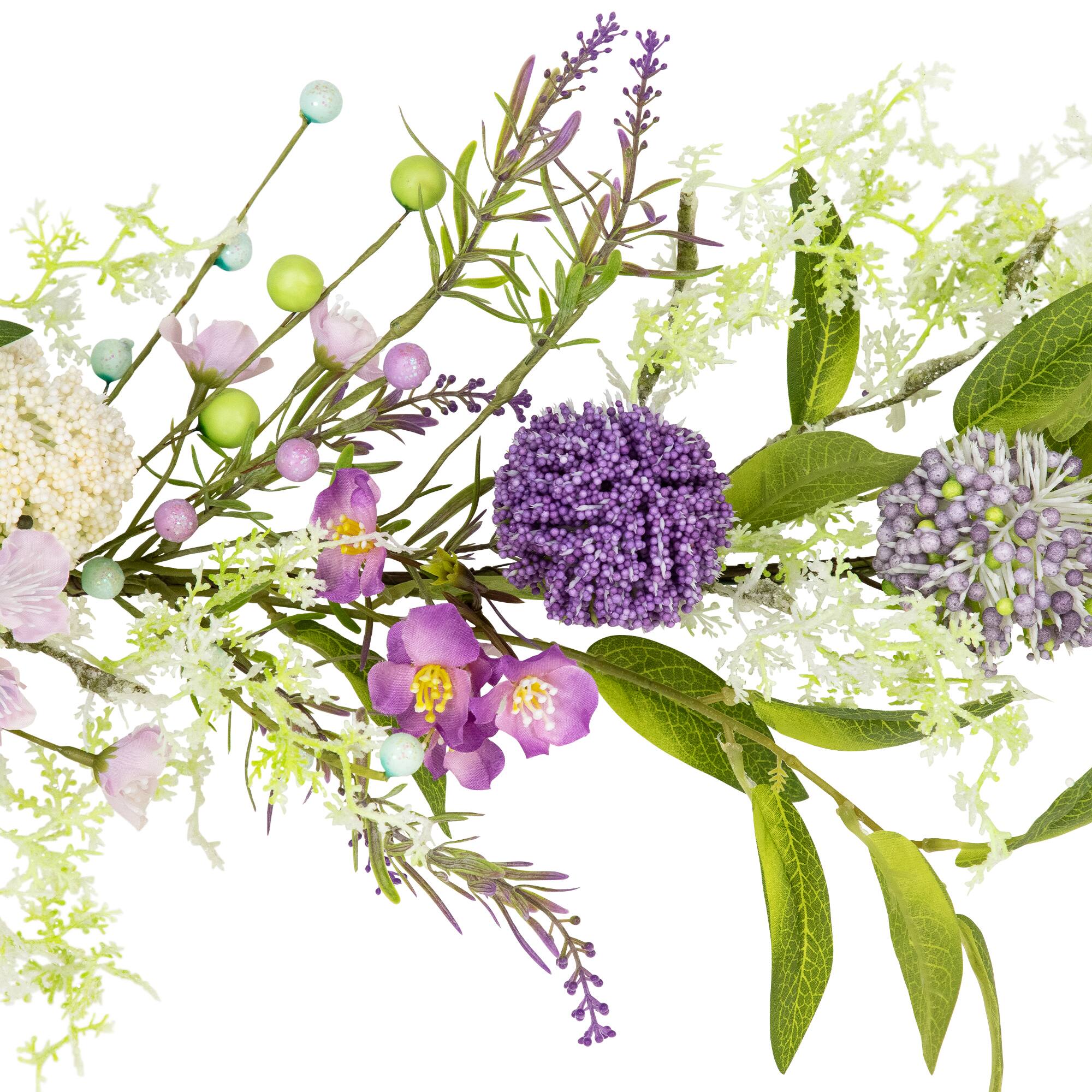 5ft. Purple Wildflower & Berry Spring Garland